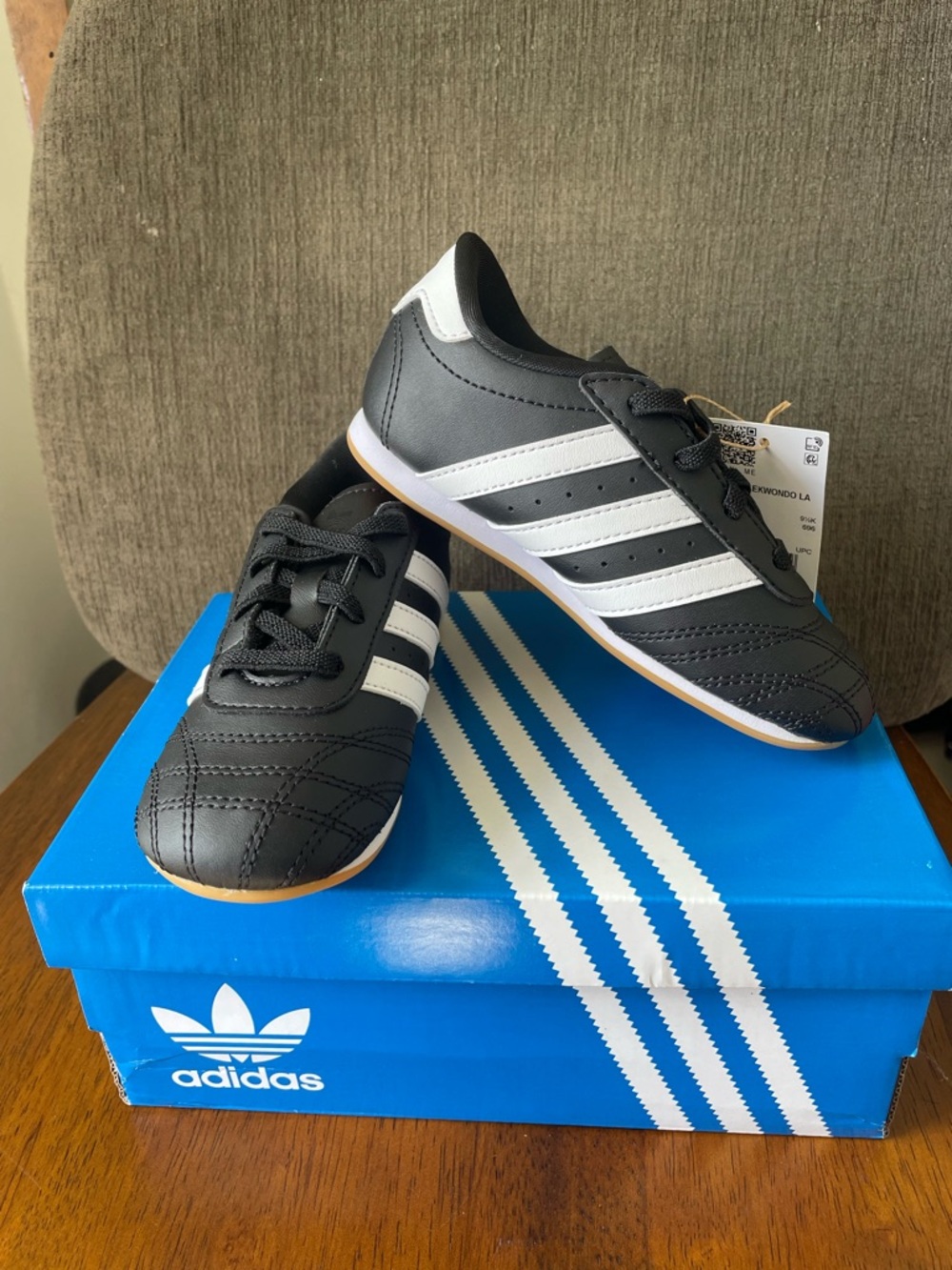 adidas Kids Black and White Taekwondo Lace Sneakers